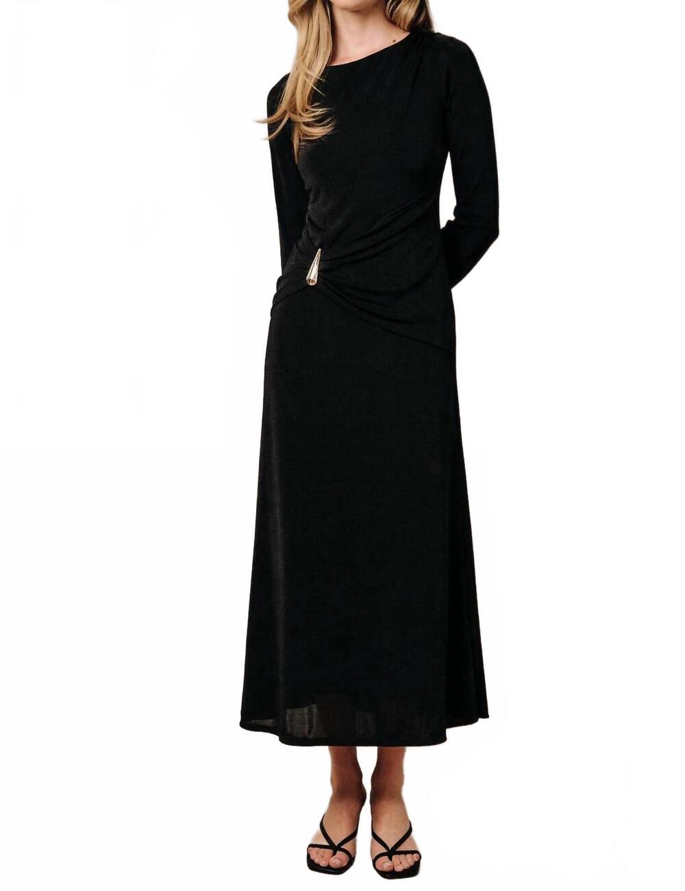 NEW SUNDAY EDITION boat neck maxi dress in black